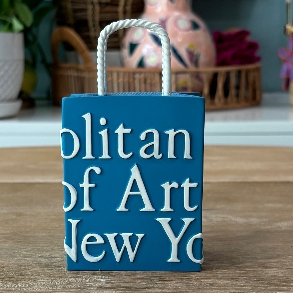 “The Met Shopping Bag” BLUE Ceramic Bag Metropolitan Museum of Art Rudy Deharak